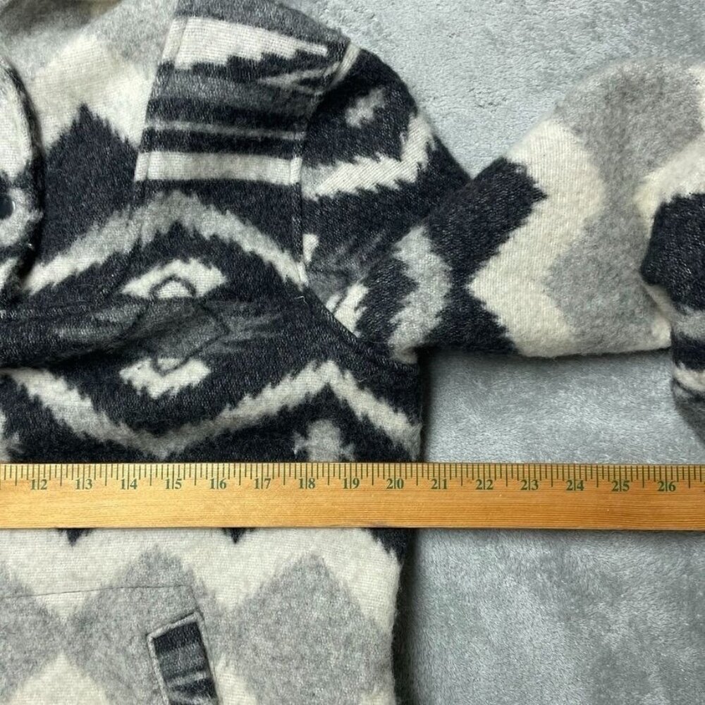 Woolrich Womens Hooded Wool Blend Pullover Sweater M Tribal Pattern c099 - Picture 3 of 10